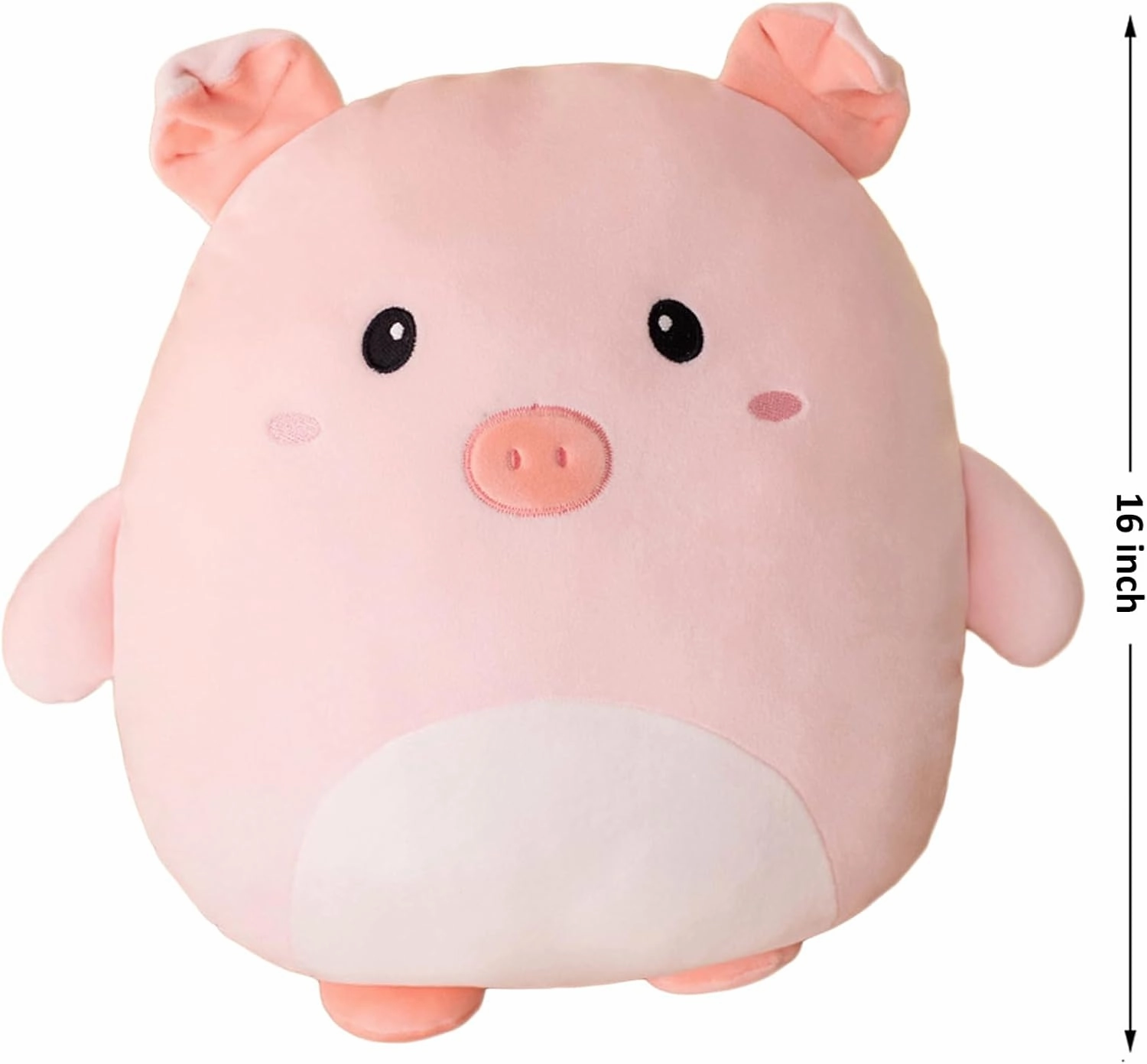 lannery Pig Plush Pillow, Cute Pink Pig Stuffed Animal Toy Soft Cartoon Animals Pig Plushies Hugging Pillow Gifts for Room Decor Birthday, 16 inch