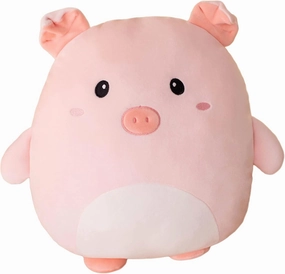 lannery Pig Plush Pillow, Cute Pink Pig Stuffed Animal Toy Soft Cartoon Animals Pig Plushies Hugging Pillow Gifts for Room Decor Birthday, 16 inch