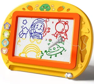 Large Magnetic Drawing Board 13 × 17 in Doodle Board Toddler Toys for Girls Boys 3 4 5 6 7 Year Old Kids, Preschool Educational Travel Toys Gifts Etch A Colorful Sketch Magnet Erasable Writing Pad
