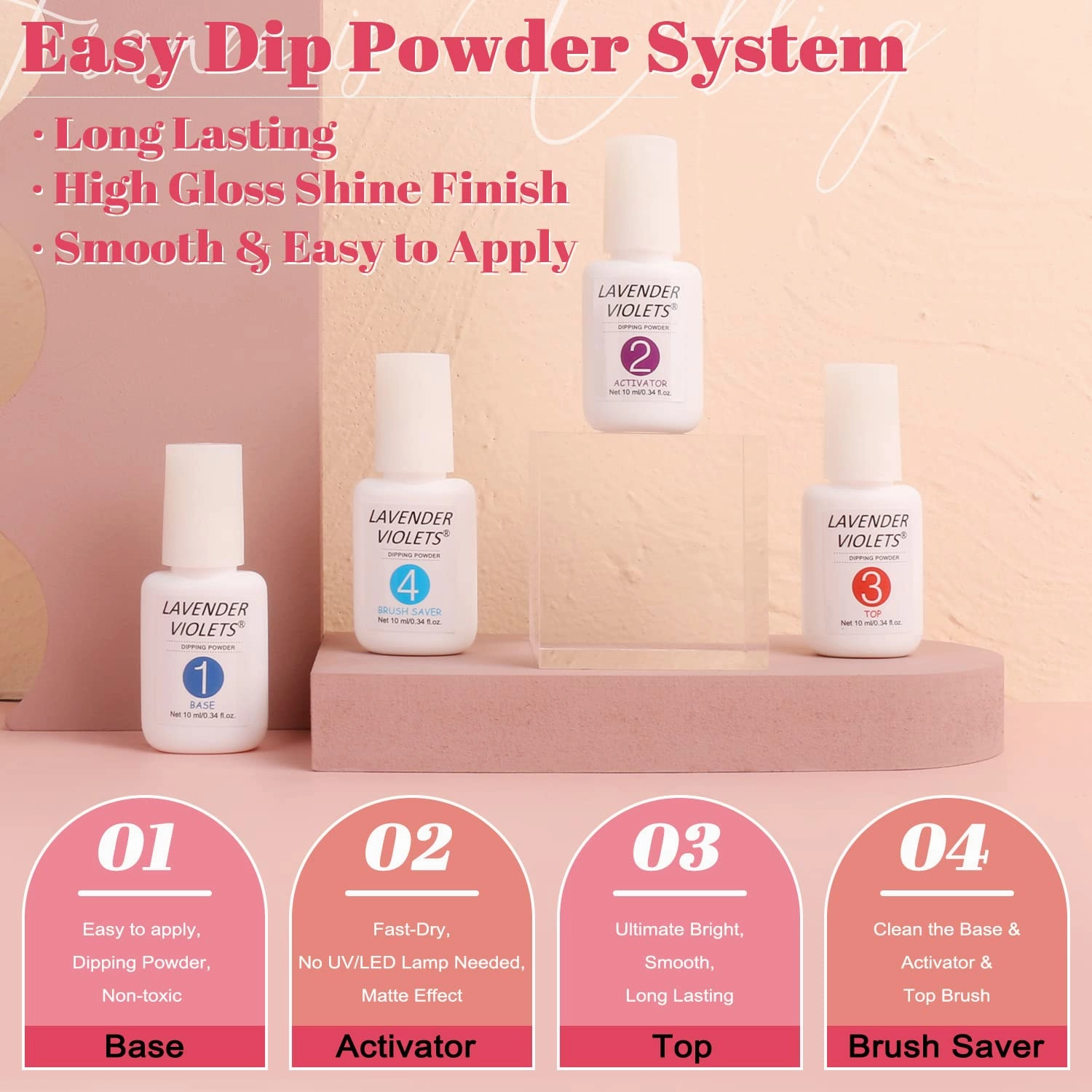 Lavender Violets 20 Pcs Dip Nails Powder Starter Kit -16 Colors Nude Skin Tones Neutral Acrylic Dipping Powder Liquid Set with Base Top Coat, Activator and Brush Saver for French Nail Art M962
