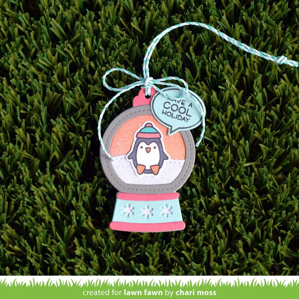 Lawn Fawn, Lawn Cuts Custom Craft Die, Snow Globe Gift Tag (LF2056)