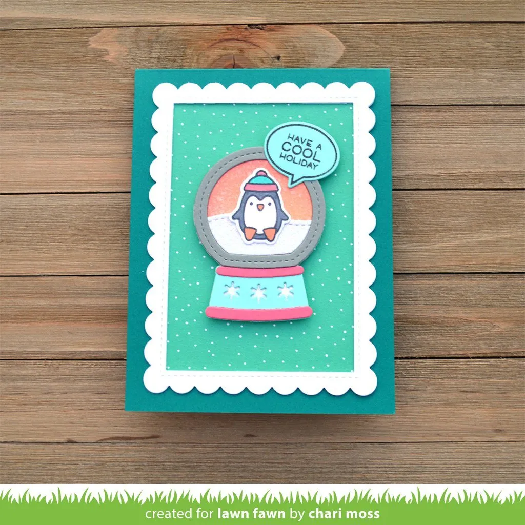 Lawn Fawn, Lawn Cuts Custom Craft Die, Snow Globe Gift Tag (LF2056)