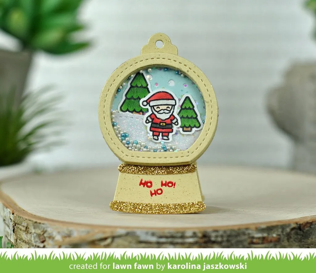 Lawn Fawn, Lawn Cuts Custom Craft Die, Snow Globe Gift Tag (LF2056)