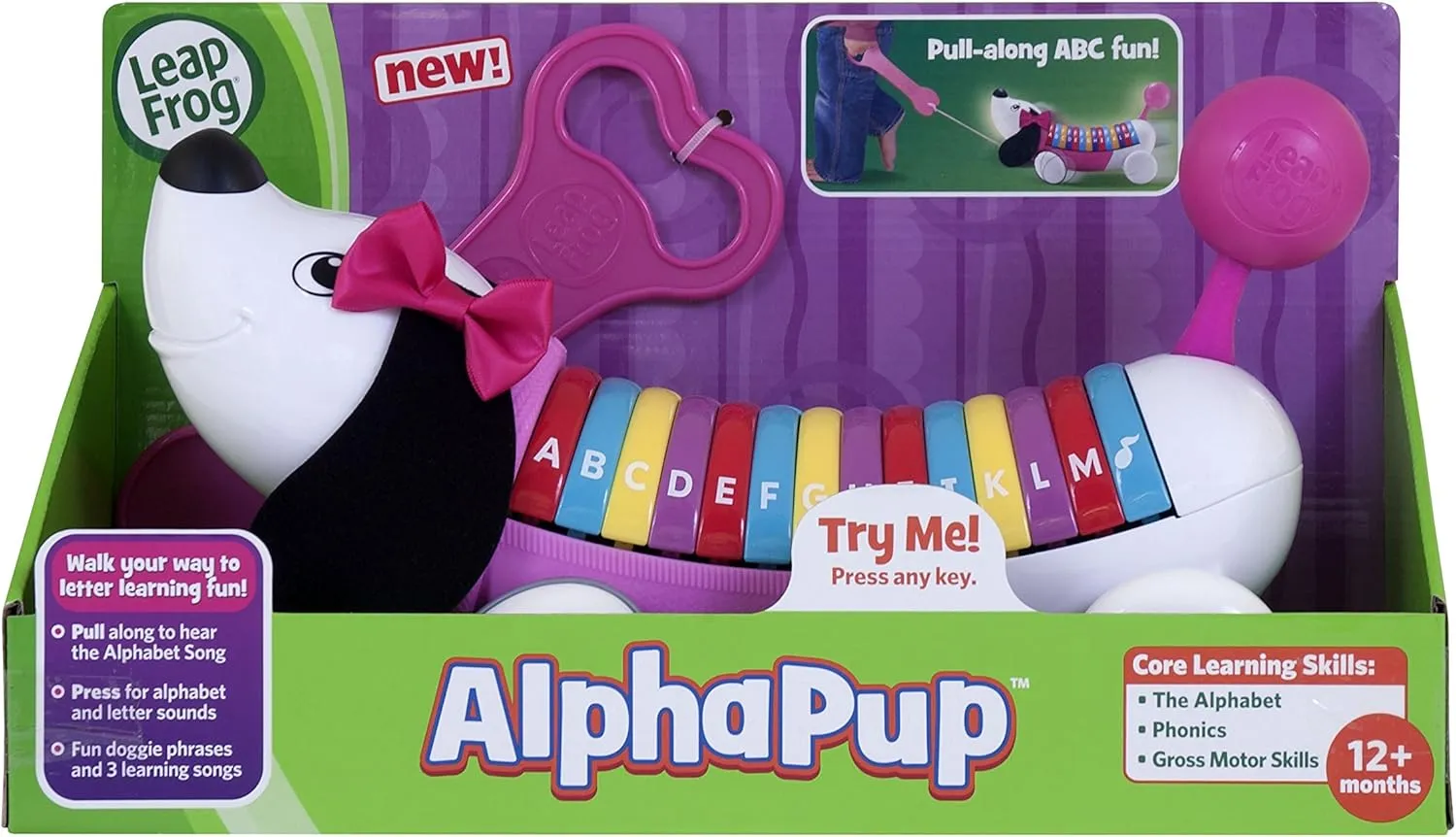 LeapFrog Alphapup, Purple/Pink, Great Gift for Kids, Toddlers, Toy for Boys and Girls, Ages 1, 2, 3
