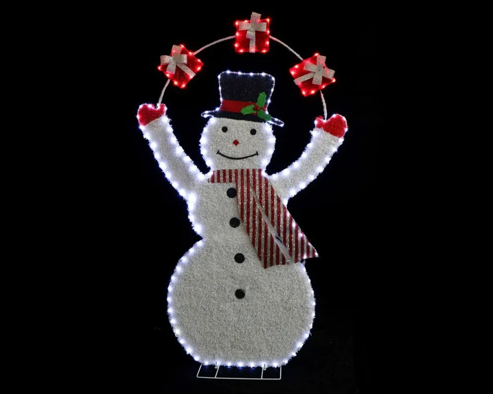 LED Plush Snowman Juggle Presents Flashing 150cm [UBL] XL0000168