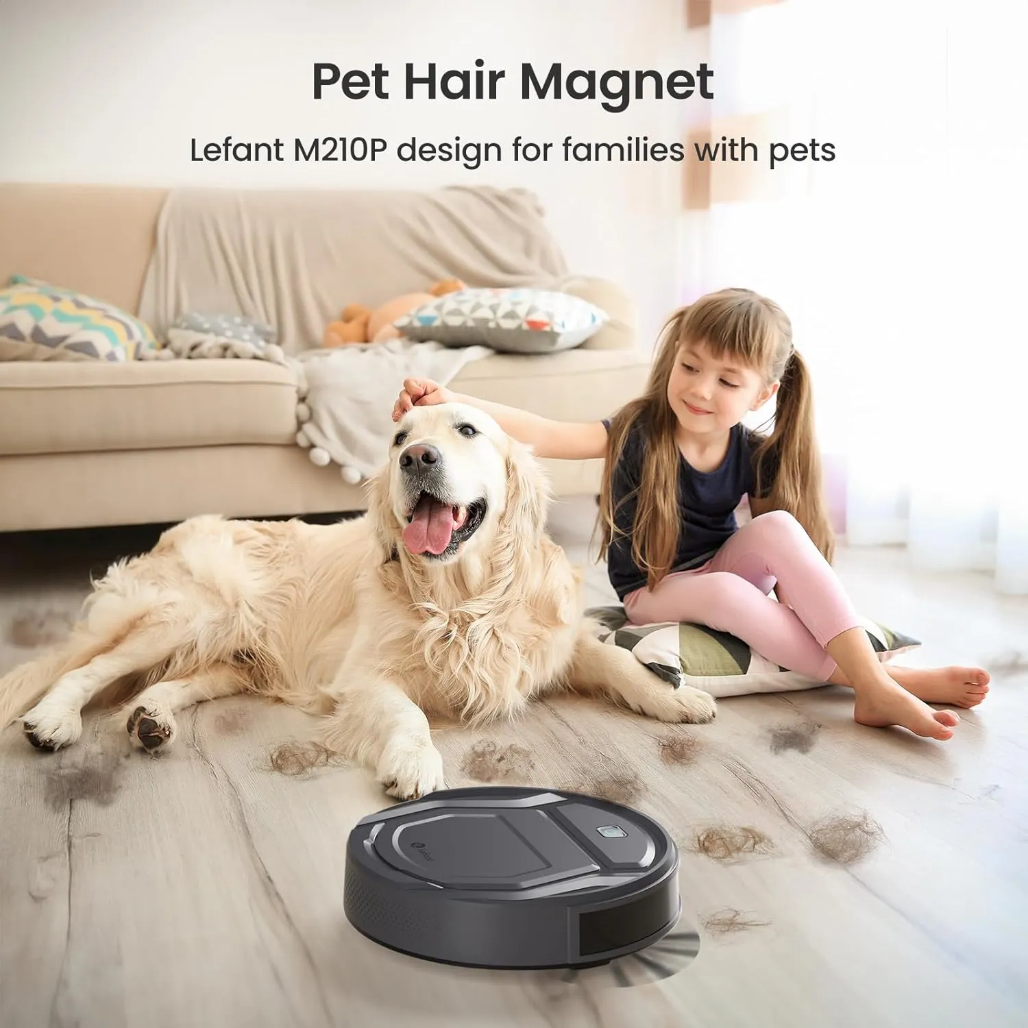 Lefant M210 Pro Robot Vacuum Cleaner,Super Thin,Powerful Suction,Quiet,Self-Charging Robotic Vacuum Cleaner,Cleans Hard Floors to Medium-Pile Carpets,120 Mins Runtime,APP/Voice/WiFi/Alexa Control,Grey