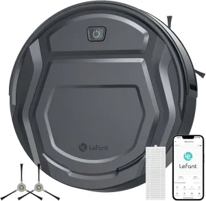 Lefant M210 Pro Robot Vacuum, Slim & Quiet, 3 Adjustable Suction Levels, 120 Min Runtime, Freemove 3.0, WiFi/App/Alexa, 6 Modes for Pet Hair, Hard Floors & Low Carpets, Self-Charging, Gray