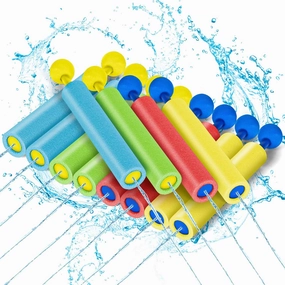 Lehoo Castle Water Guns for Kids, Pack of 12 Foam Squirt Guns, 30 ft Range Pool Water Squirts, Foam Water Gun Blaster for Swimming Pool Beach, Outdoor Water Toys for Toddlers Kids