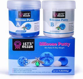 LET'S RESIN Silicone Putty, 1LB/40A Mold Making Kit, Non-Toxic, Strong & Flexible, Easy 1:1 Mixing Ratio for Reusable Silicone Molds, Resin, Soap