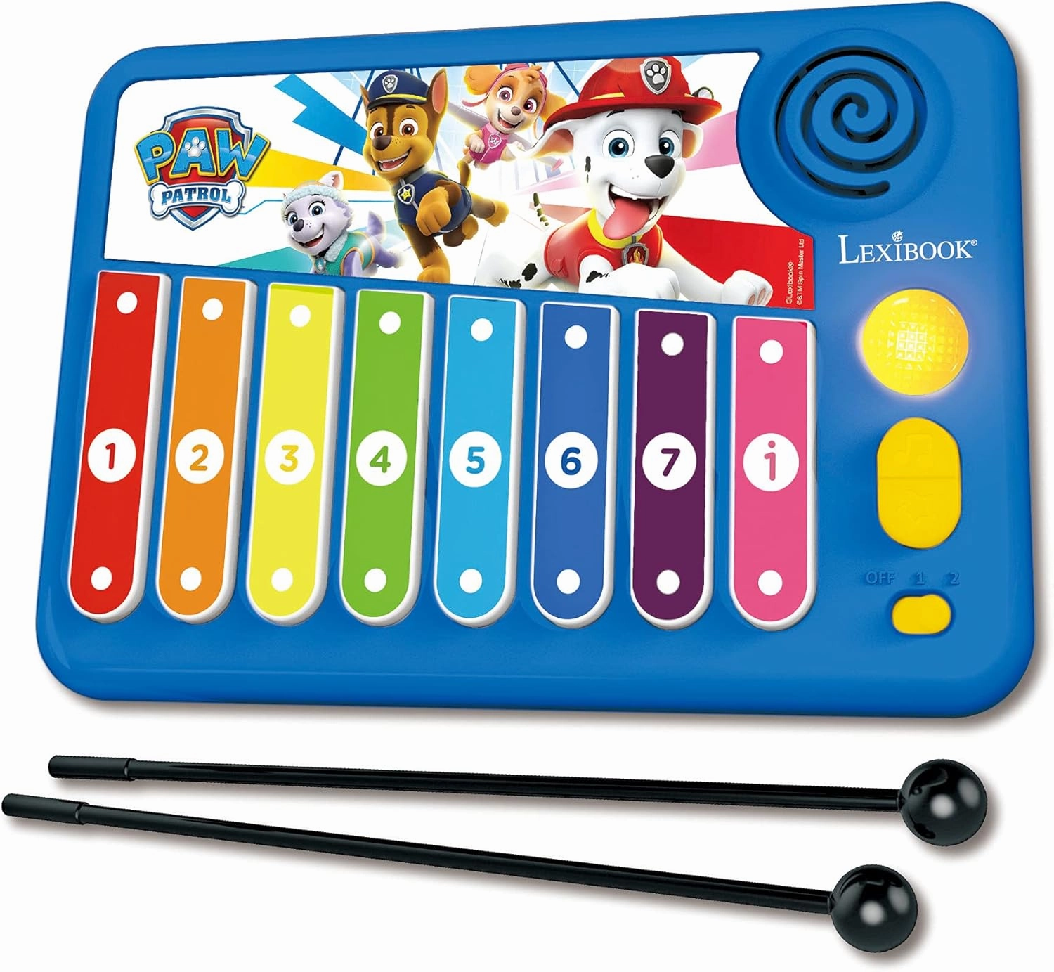 Lexibook K340PA Paw Patrol Xylofun Electronic and Educational Xylophone for Children, Musical Toy Game, 8 Keys, Light Guiding, 2 mallets Included, Blue