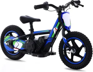 Lightweight Electric Dirt Bike for Kids, 170/340W Electric Motorcycle Up to 10/12MPH, 24V Detachable Battery, Hand-Operated Dual Brakes Electric Balance Bike for Ages 3-6/5-12