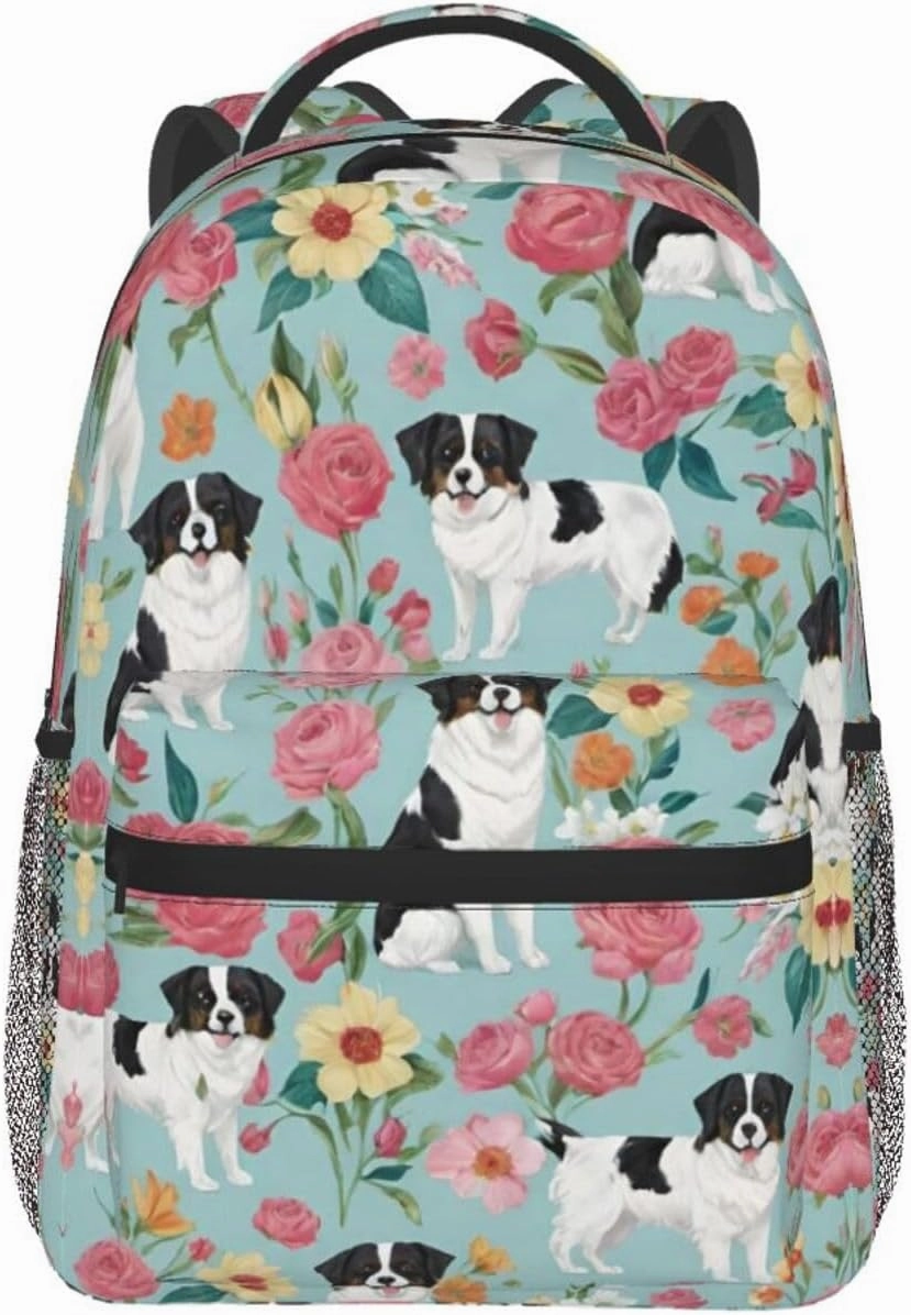 Lightweight Rucksacks for Climbing Outdoors Walking Cycling - Large Capacity Anti-Theft Multipurpose Carry On Bag, Dog Pet Floral Art Camping Outdoor Backpack