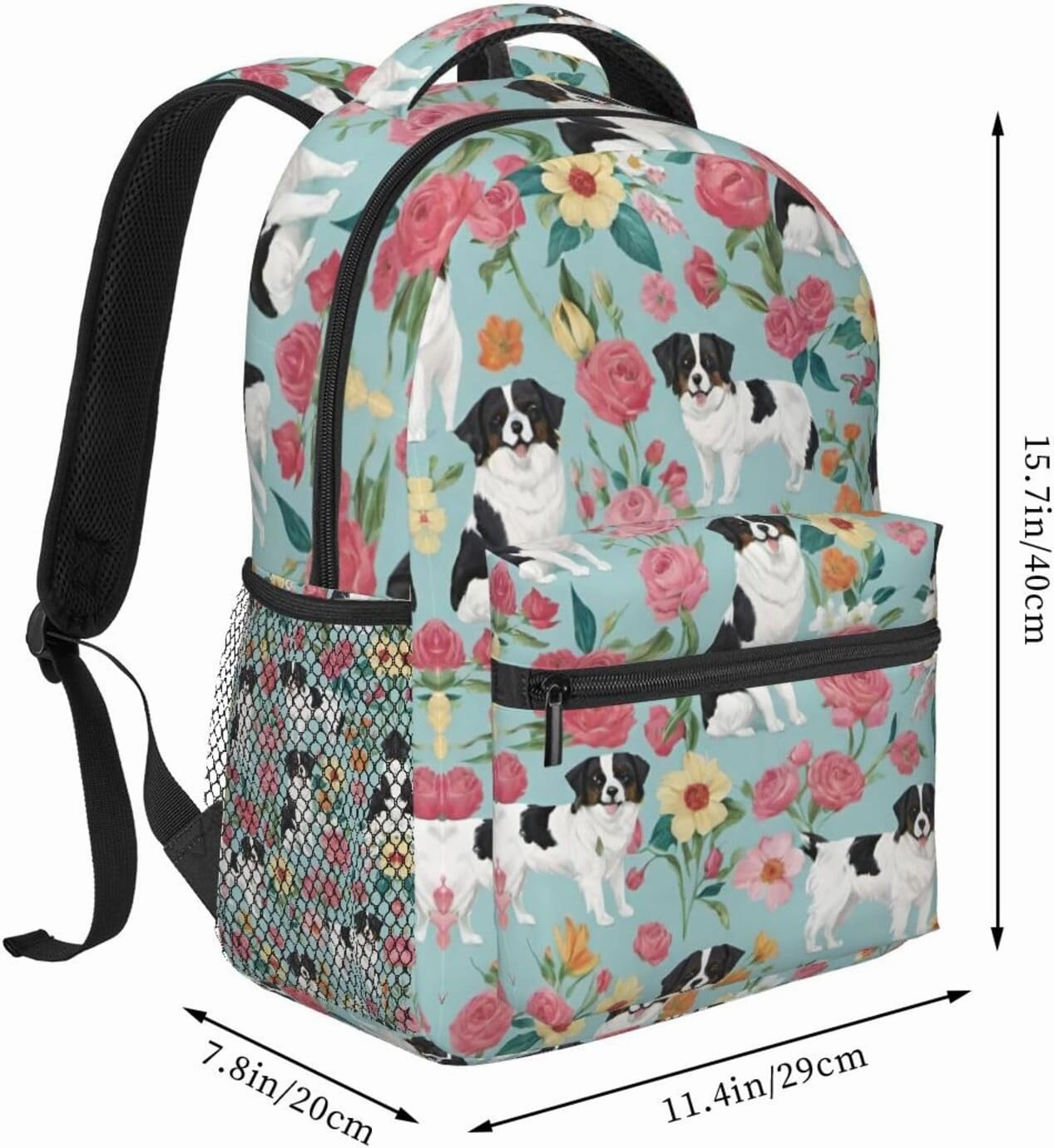 Lightweight Rucksacks for Climbing Outdoors Walking Cycling - Large Capacity Anti-Theft Multipurpose Carry On Bag, Dog Pet Floral Art Camping Outdoor Backpack