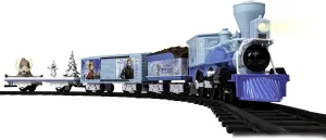 Lionel Battery-Operated Disney Frozen Toy Train Set with Bluetooth, Locomotive, Train Cars, & Track with Authentic Train Sounds, Lights, & Water Vapor Smoke Effects for Kids 4 