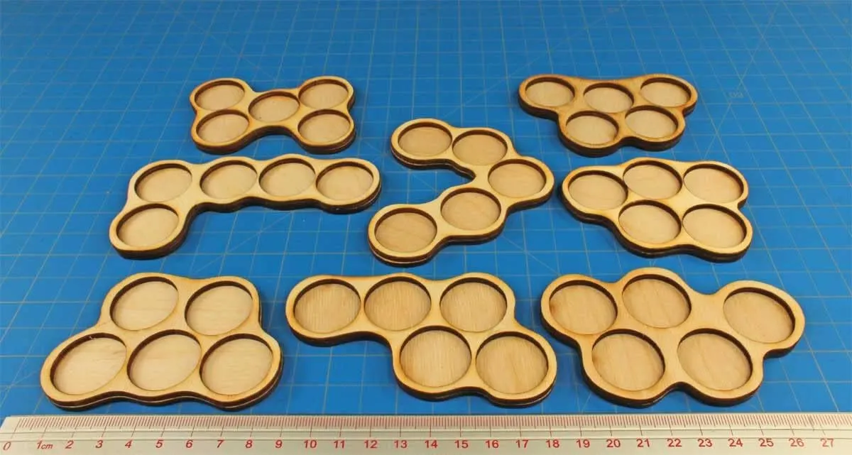 LITKO Horde Trays | 25mm Circle Bases | Movement Tray| Movement Tray Compatible with Warhammer, Age of Sigmar, Bolt Action, Flames of War, Runewars, War of The Rings (5-Figure Horde Tray - 8 Pack)