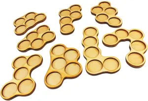 LITKO Horde Trays | 25mm Circle Bases | Movement Tray| Movement Tray Compatible with Warhammer, Age of Sigmar, Bolt Action, Flames of War, Runewars, War of The Rings (5-Figure Horde Tray - 8 Pack)
