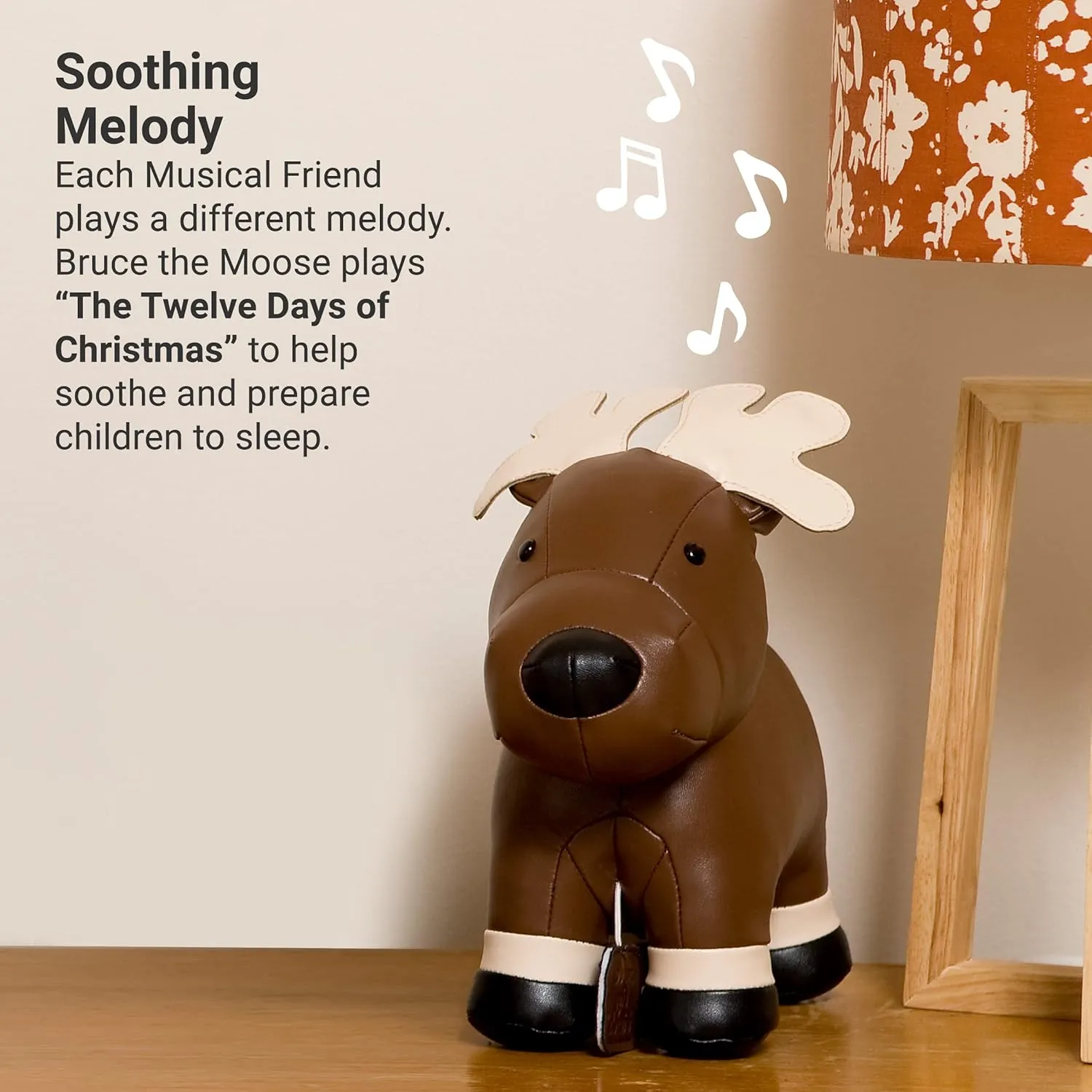 Little Big Friends Musical Friends | Pull String Cord Musical Toy for Baby | Special Stuffed Animal | Easy to Clean | Bruce The Moose