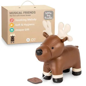 Little Big Friends Musical Friends | Pull String Cord Musical Toy for Baby | Special Stuffed Animal | Easy to Clean | Bruce The Moose