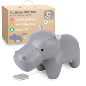 Little Big Friends Musical Friends | Pull String Cord Musical Toy for Baby | Special Stuffed Animal | Easy to Clean | Sam The Hippopotamus