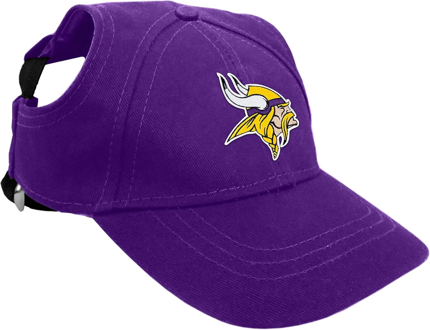 Littlearth NFL Minnesota Vikings Pet Baseball Hat, Team Color, Large
