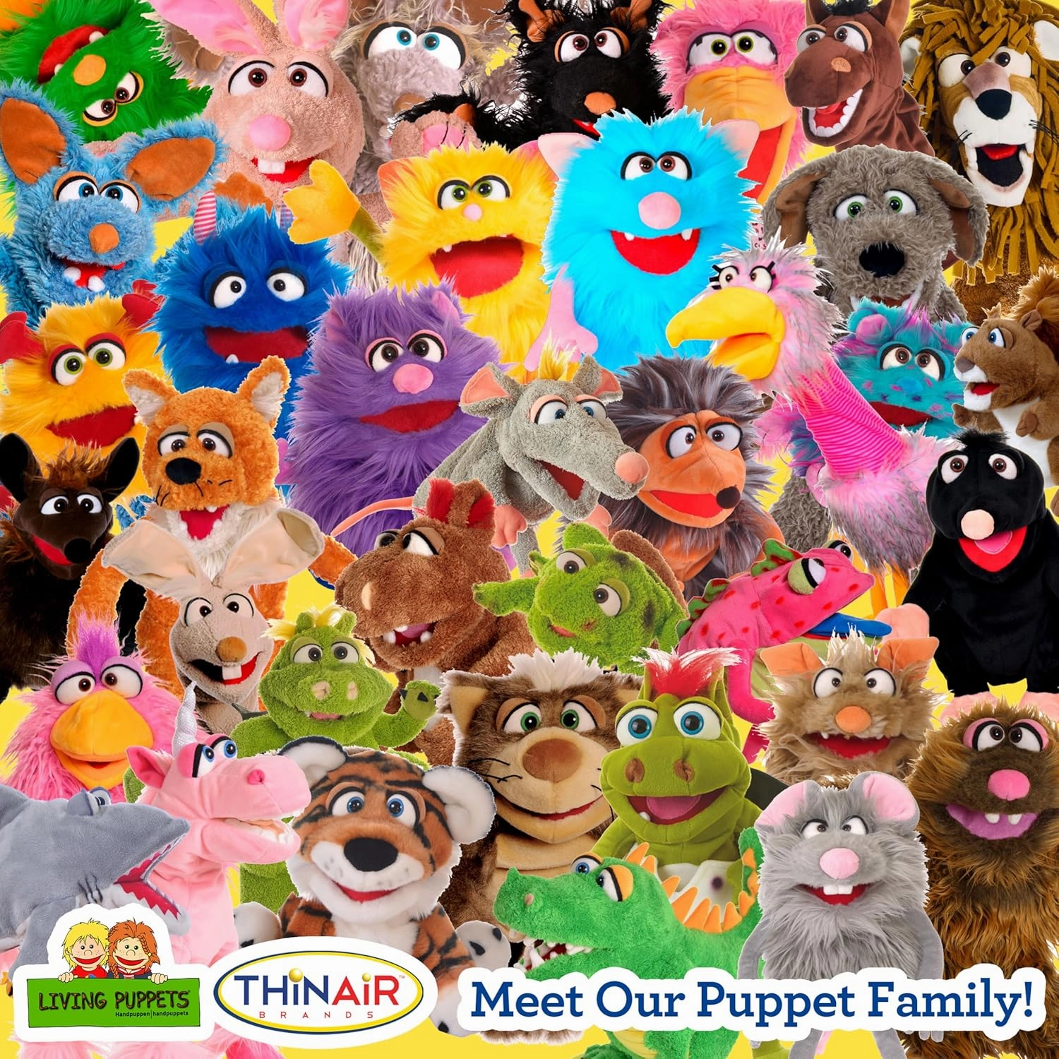 Living Puppets 14-Inch Friendly Monster Hand Puppet - Fine European Design, Ultra-Soft and Cuddly, Promotes Child Development, Safety Certified, Teacher-Recommended for Boys and Girls