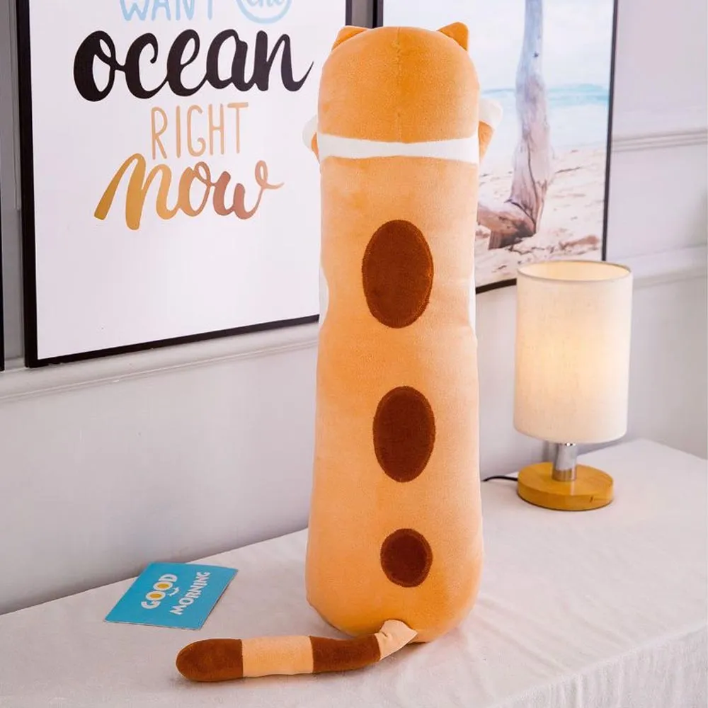 Long Cat Plush Toy Stuffed Animal Bolster Pillow