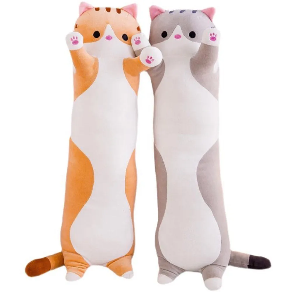 Long Cat Plush Toy Stuffed Animal Bolster Pillow