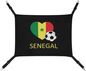 Love Senegal Soccer Cat Hanging Hammock Soft Breathable Pet Cage Dog Hammock with Adjustable Straps and Metal Hooks