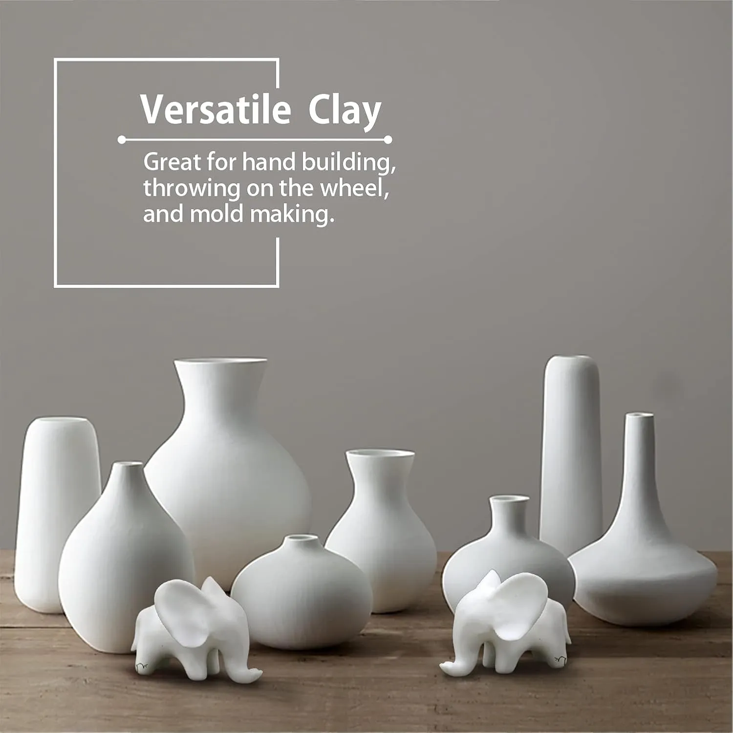 Low Fire Pottery Clay White, 10 lbs (Cones 04-3) Made in USA Modeling Clay for Wheel Throwing and Hand Building, Pottery Clay for Sculpting, Beginners, and Advanced