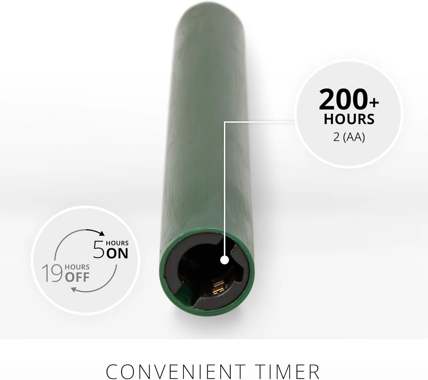 Luminara - Flameless Battery Operated Taper Candle - Holiday Green - Pack of 1-1x9.5 - LED Flickering Flame - Realistic Safe for Home Kids and Pets