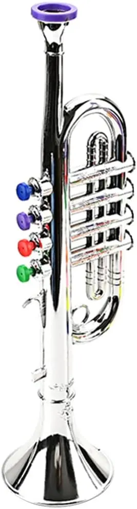 LUOZZY Plastic Trumpet Realistic Trumpet Toy Trumpet Toy Child Music Playsets (Silver)