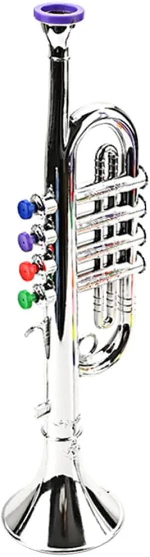 LUOZZY Plastic Trumpet Realistic Trumpet Toy Trumpet Toy Child Music Playsets (Silver)