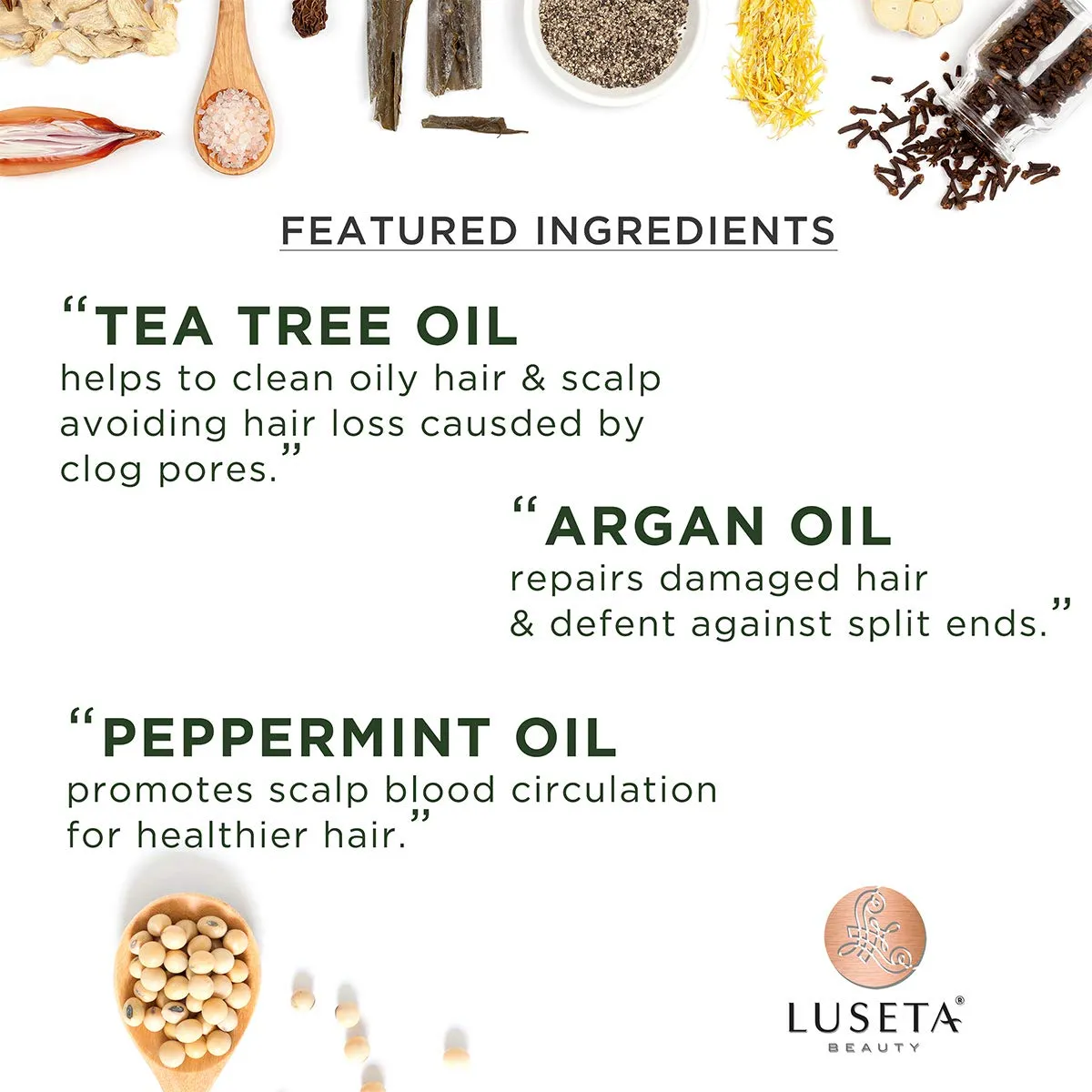 Luseta Tea Tree Oil Conditioner - Natural Anti Dandruff Treatment for Dry and Damaged Hair, Sulfate Free & Safe for Color Treated Hair 33.8oz