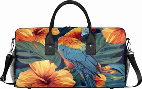 Macaw Parrots Travel Duffle Bag for Women Men Foldable Waterproof Weekender Bag Carry on Tote for Overnight Sports Gym Tropical