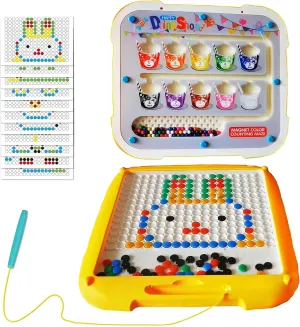 Magnetic Color and Number Maze, 2 in 1 Montessori Toys, Magnetic Drawing Board, Color Sorting Learning Counting Puzzle Board, LearningToddler Travel Toys for Kids Boys Girls Preschooler