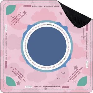 Mahjong Mat for Table Cute sky Seamless design smiling sleeping moon hearts stars clouds 31.5" x 31.5" Non-Slip Noise-Reducing Game Mat Premium Mahjong Accessories for Poker Dominoes Board Games