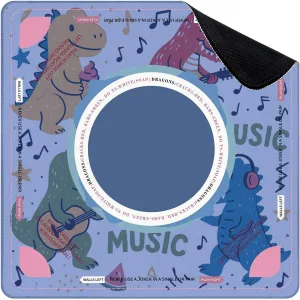 Mahjong Mat for Table Music Lover Dinosaur Seamless for kids fashion Childish Cute Dinosaurs 31.5" x 31.5" Non-Slip Noise-Reducing Game Mat Premium Mahjong Accessories for Poker Dominoes Board Games