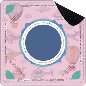Mahjong Mat for Table Watercolor set cute fancy sky scene complete airplanes helicopters 31.5" x 31.5" Non-Slip Noise-Reducing Game Mat Premium Mahjong Accessories for Poker Dominoes Board Games