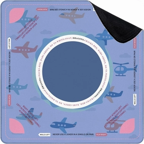 Mahjong Mat for Table Cute Seamless Color Planes Helicopters 31.5" x 31.5" Non-Slip Noise-Reducing Game Mat Premium Mahjong Accessories for Poker Dominoes Board Games