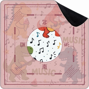 Mahjong Mat for Table Music Lover Dinosaur Seamless for kids fashion Childish Cute Dinosaurs 31.5" x 31.5" Non-Slip Noise-Reducing Game Mat Premium Mahjong Accessories for Poker Dominoes Board Games