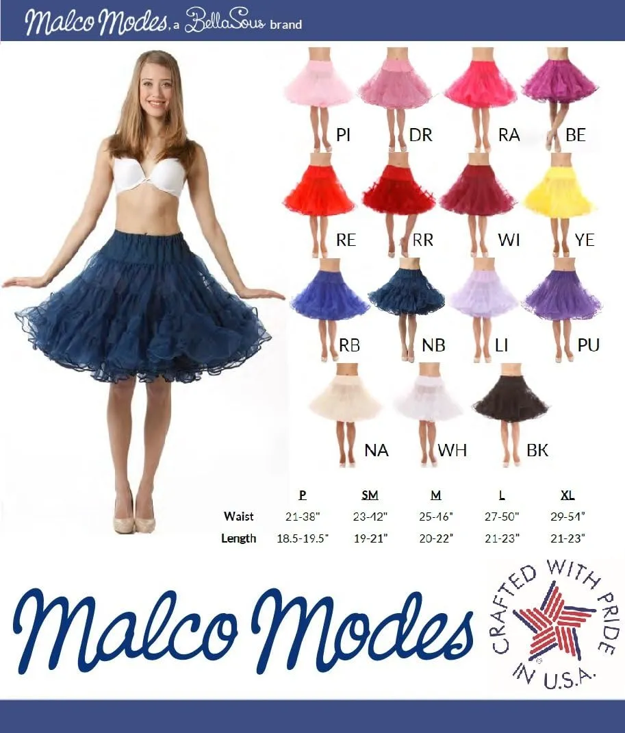 Malco Modes Luxury Vintage Adult Petticoat for Halloween Costume, Vintage Style, Party Wear