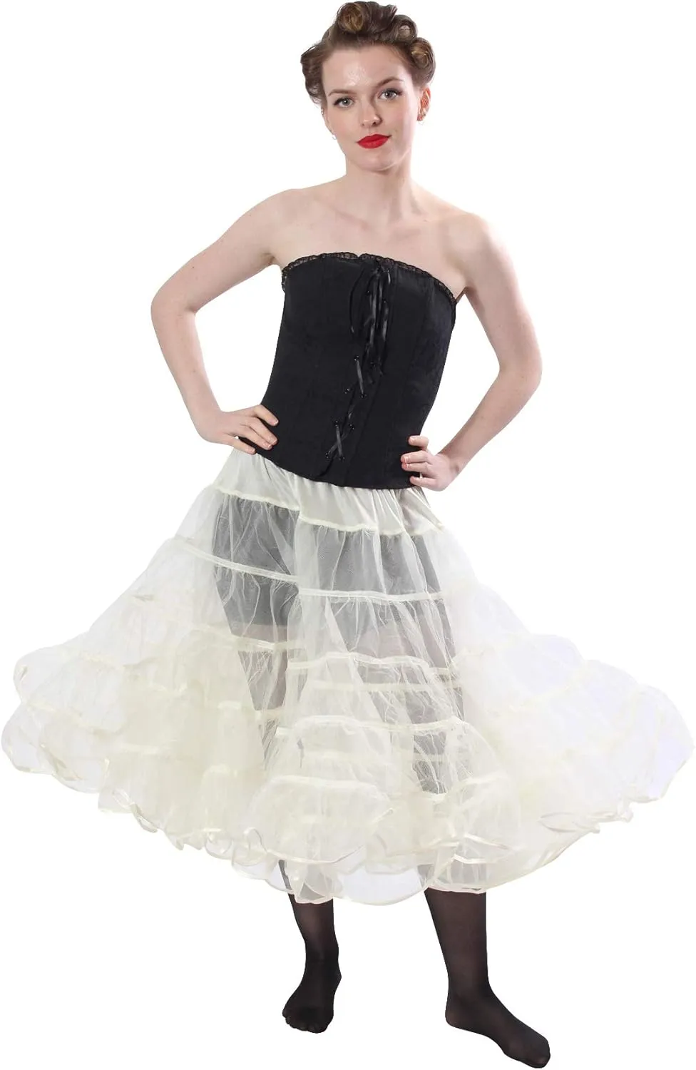 Malco Modes Melonie Luxury Organza Binding, Adjustable for Halloween Costume, Vintage Style, Party wear and Festive Crinoline