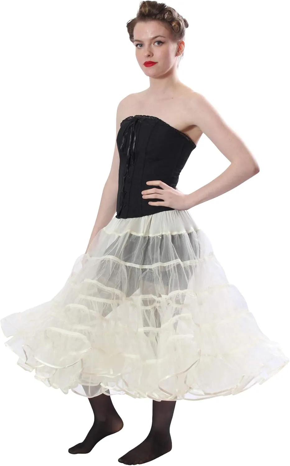 Malco Modes Melonie Luxury Organza Binding, Adjustable for Halloween Costume, Vintage Style, Party wear and Festive Crinoline