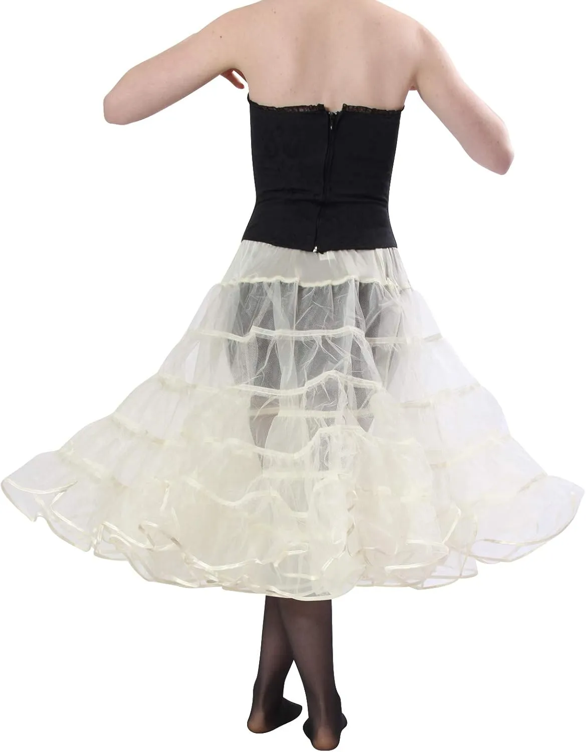 Malco Modes Melonie Luxury Organza Binding, Adjustable for Halloween Costume, Vintage Style, Party wear and Festive Crinoline