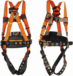 Malta Dynamics Warthog MAXX Side D-Ring Fall Protection Safety Harness with Removable Safety Belt, Full Body Harness