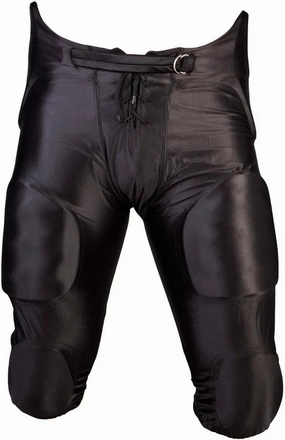Martin Sports Youth Football Dazzle Game Pants with Pads, Integrated 7-Piece Pad Set, Black (XX-Small)