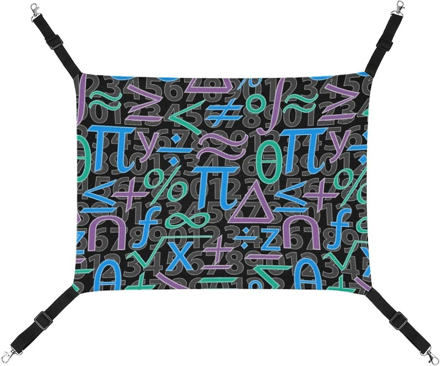 Math Notes Cat Hanging Hammock Soft Breathable Pet Cage Dog Hammock with Adjustable Straps and Metal Hooks