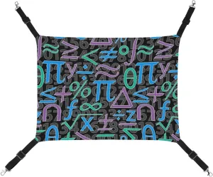 Math Notes Cat Hanging Hammock Soft Breathable Pet Cage Dog Hammock with Adjustable Straps and Metal Hooks