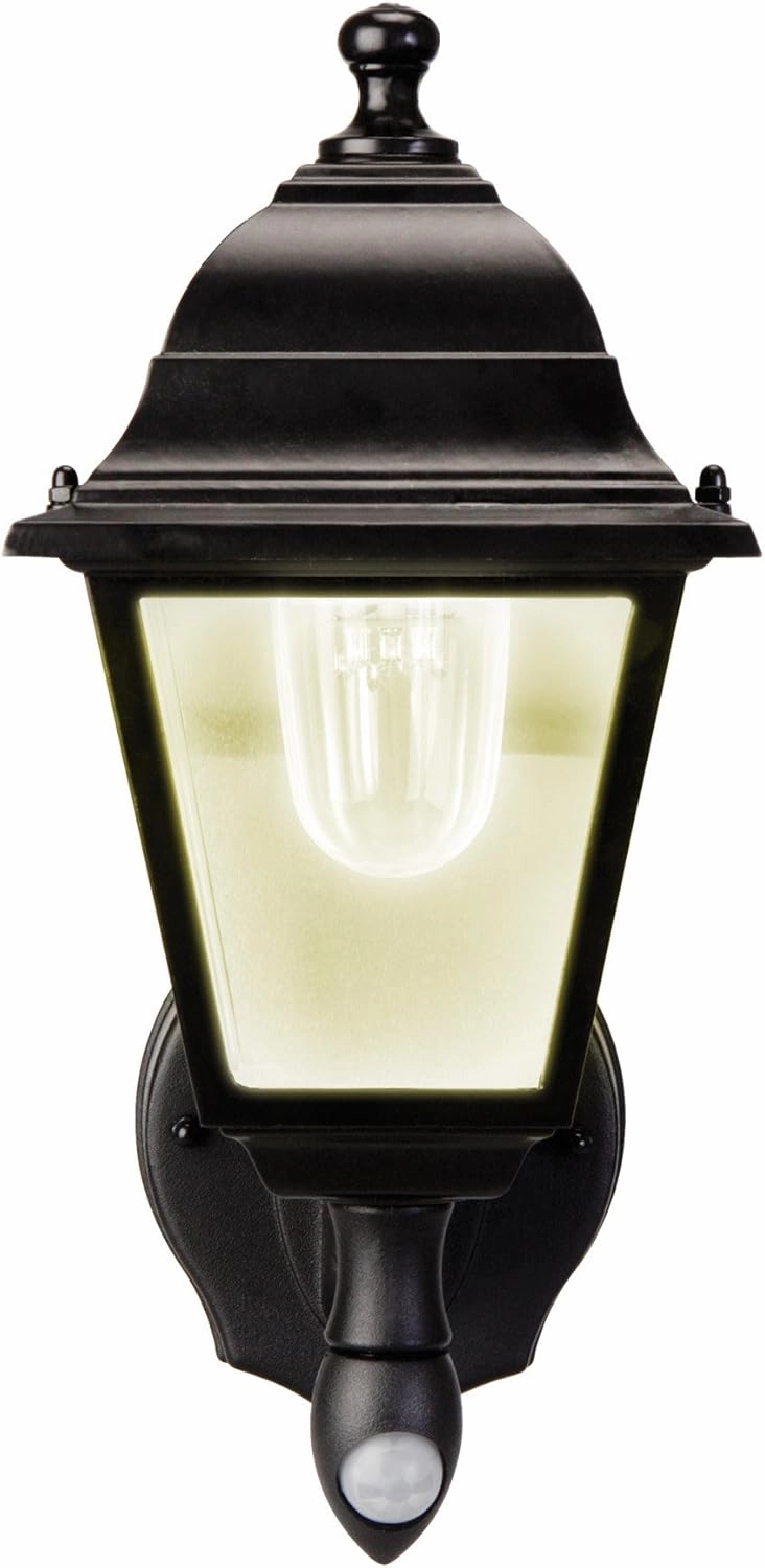 Maxsa 43319-RS Battery-Powered Motion-Activated Outdoor Wall Sconce, 3000K (Warm White), Black