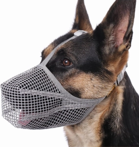 Mayerzon Dog Muzzle, Patented Mesh Muzzles for Small Medium Large Dogs, Soft Covered Mouth Guard with Adjustable Straps, Prevent Biting Chewing and Licking